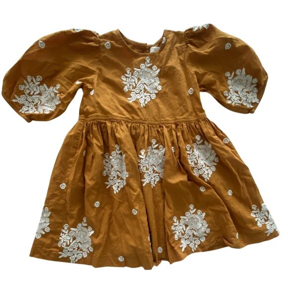 Pink Chicken Girls Brooke Dress - Inca Gold W/ Embroidery Size 5 - Picture 3 of 7